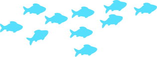 Dekoratives Icon eines Fischschwarms